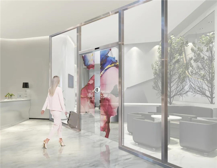 韩国LG宣布,将开发透明OLED显示屏自动门,可展示广告