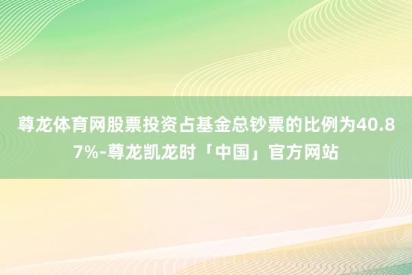 尊龙体育网股票投资占基金总钞票的比例为40.87%-尊龙凯龙时「中国」官方网站