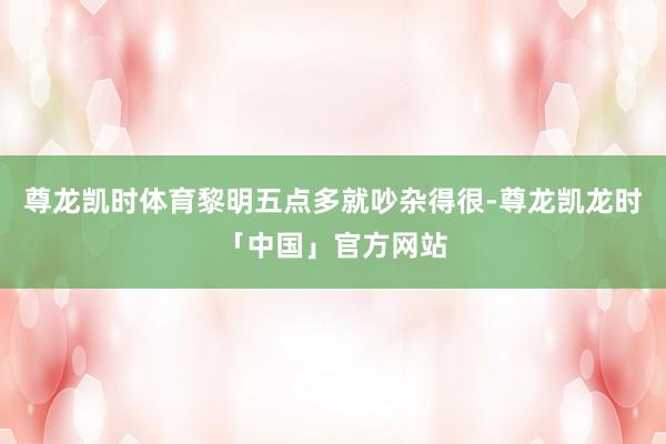 尊龙凯时体育黎明五点多就吵杂得很-尊龙凯龙时「中国」官方网站