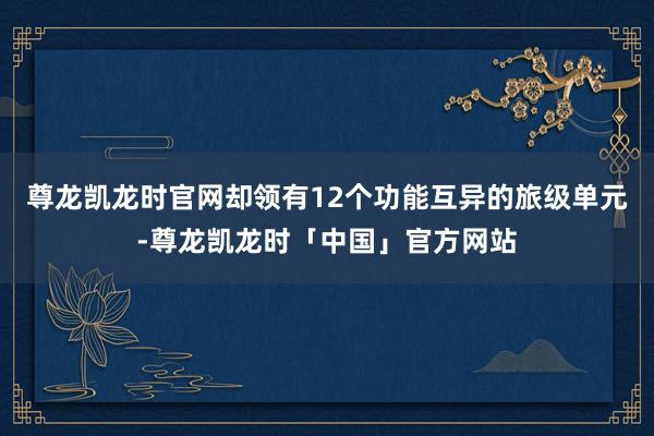 尊龙凯龙时官网却领有12个功能互异的旅级单元-尊龙凯龙时「中国」官方网站