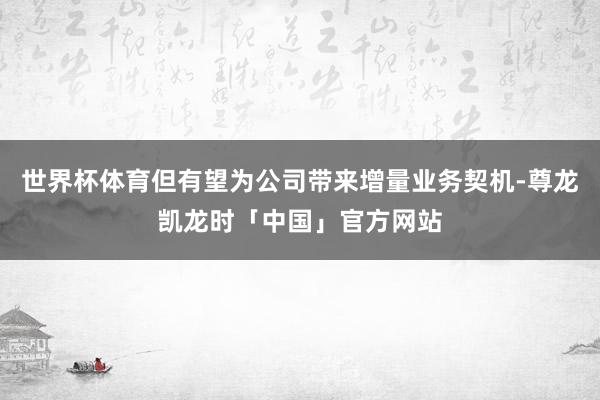 世界杯体育但有望为公司带来增量业务契机-尊龙凯龙时「中国」官方网站