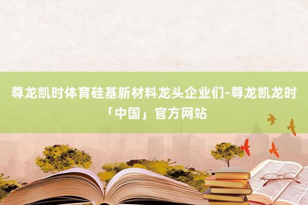 尊龙凯时体育硅基新材料龙头企业们-尊龙凯龙时「中国」官方网站