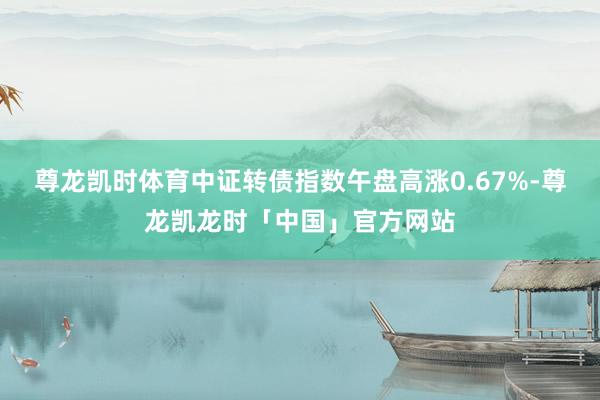 尊龙凯时体育中证转债指数午盘高涨0.67%-尊龙凯龙时「中国」官方网站