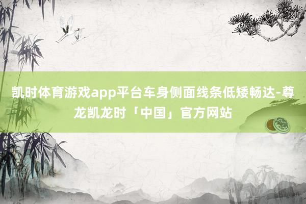 凯时体育游戏app平台车身侧面线条低矮畅达-尊龙凯龙时「中国」官方网站